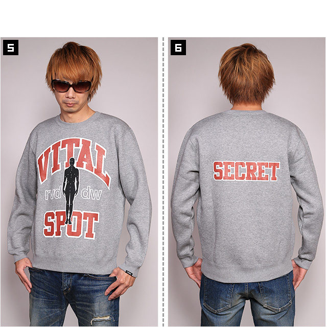 リバーサル) reversal VITAL SPOT CREW SWEAT (CREW)(rv18aw016-GR