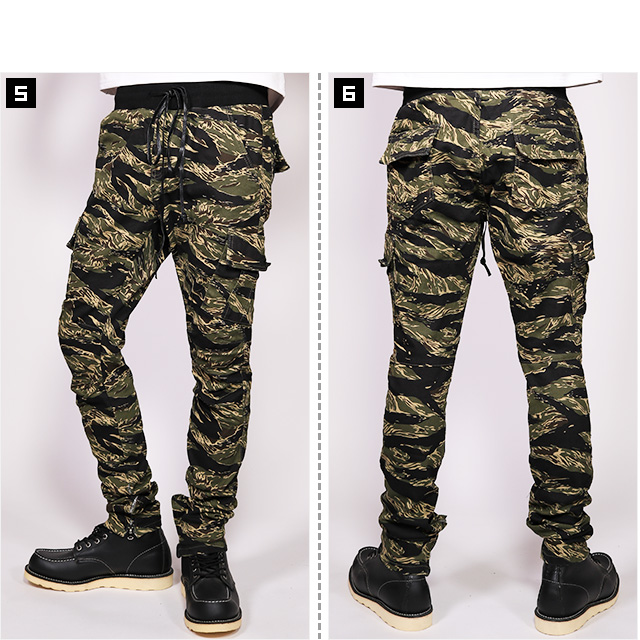 (ミニマル) mnml CARGO DRAWCORD PANTS TIGER CAMO (LS:PANTS)(COLOR:T.CA) ボトムス  ロングパンツ ジーンズ ストレッチカーゴ タイガーカモ 国内正規品