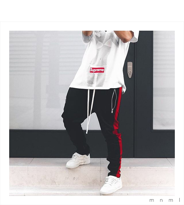 mnml Track Pants black/red