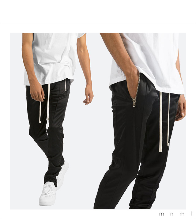 【2024 新作】 mnml ミニマル) TRACK (LS:PANTS)(COLOR:BK×BK BLACK ALL PANTS パンツ