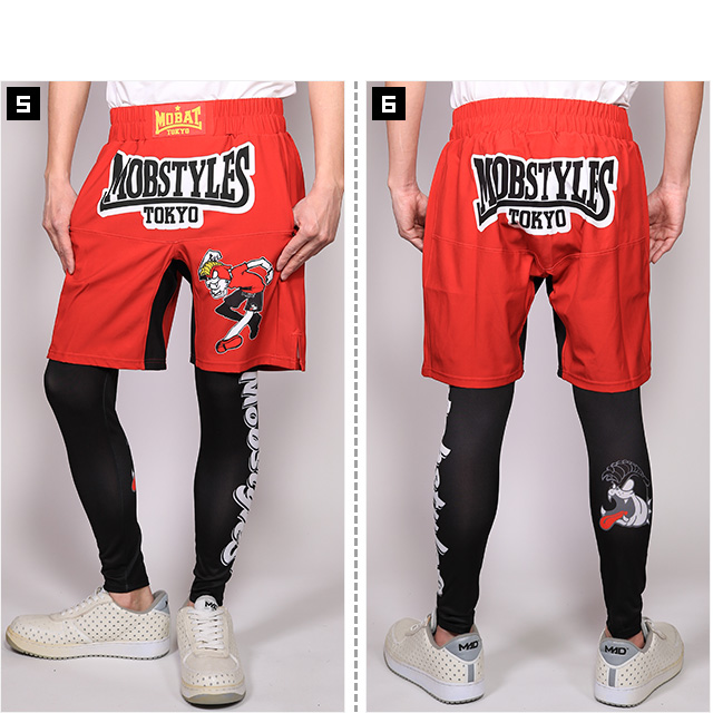 (モブスタイルス) MOBSTYLES MOSHパンツ ZIPポケット付 (SS:PANTS)(COLOR:RE) ボトムス ショートパンツ  ポケット有 国内正規品