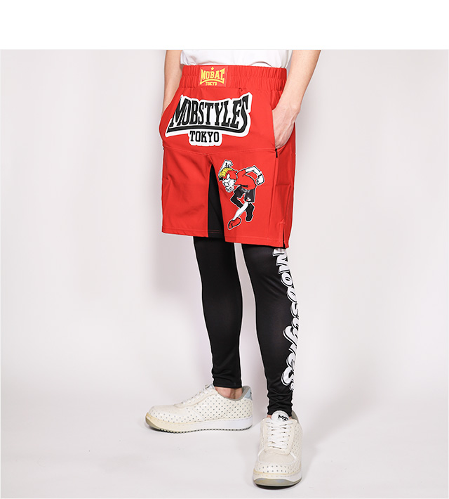 モブスタイルス) MOBSTYLES MOSHパンツ ZIPポケット付 (SS:PANTS)(COLOR:RE) ボトムス ショートパンツ ポケット有  国内正規品