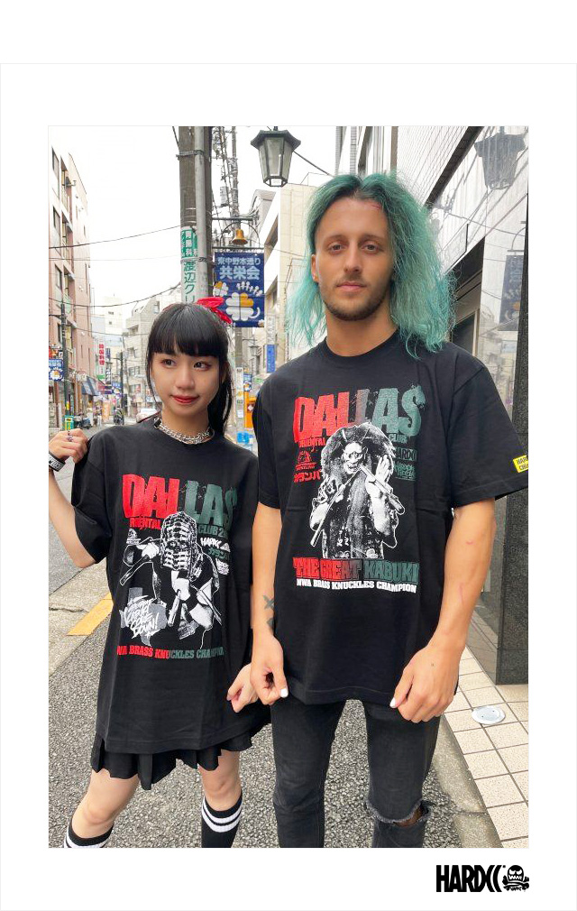 (ハードコアチョコレート) HARDCORE CHOCOLATE DALLAS (ザ・グレート・カブキ)(SS:TEE)(T-455-BK) Tシャツ  半袖 カットソー 新日本 全日本 プロレス 国内正規品