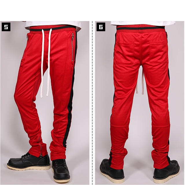 ミニマル) mnml TRACK PANTS RED BLACK (LS:PANTS)(COLOR:RE×BK