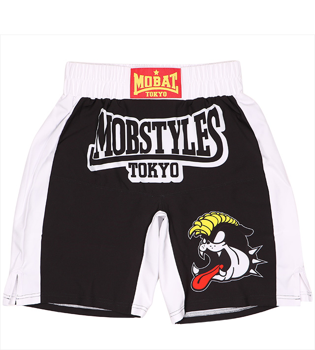 モブスタイルス) MOBSTYLES MOSH PANTS SHORT BLACK×WHITE ZIP