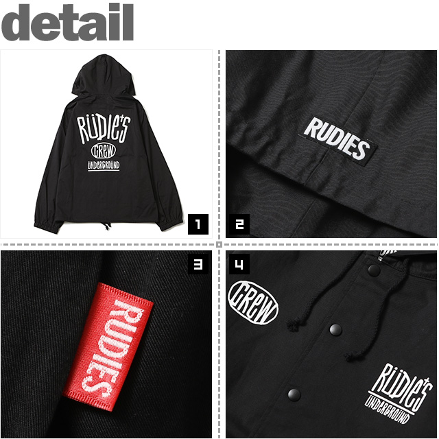 ルーディーズ) RUDIE'S DRAWING HOOD JACKET (JACKET)(85328-BK