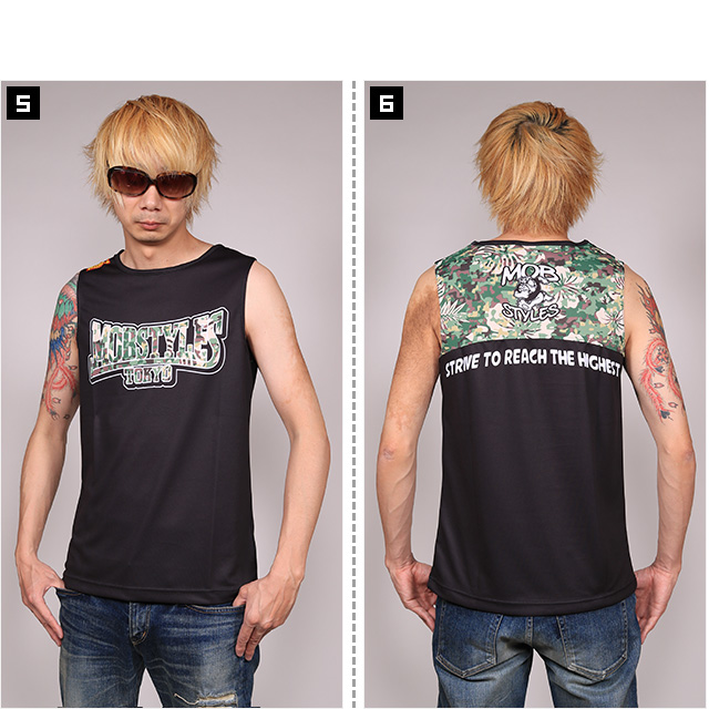モブスタイルス) MOBSTYLES MOSH ノースリーブ ALOHA CAMO (TANK