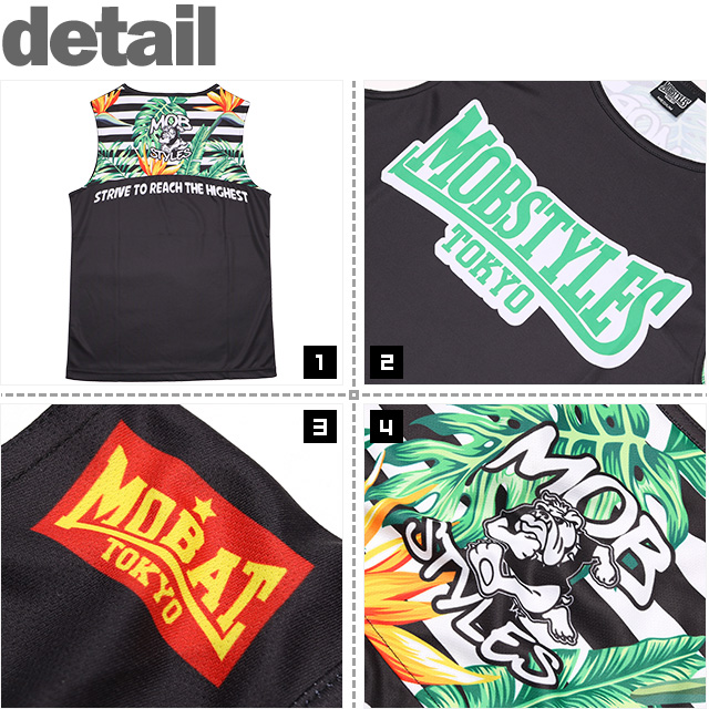 モブスタイルス) MOBSTYLES MOSH DRY ノースリーブ BORDER ALOHA