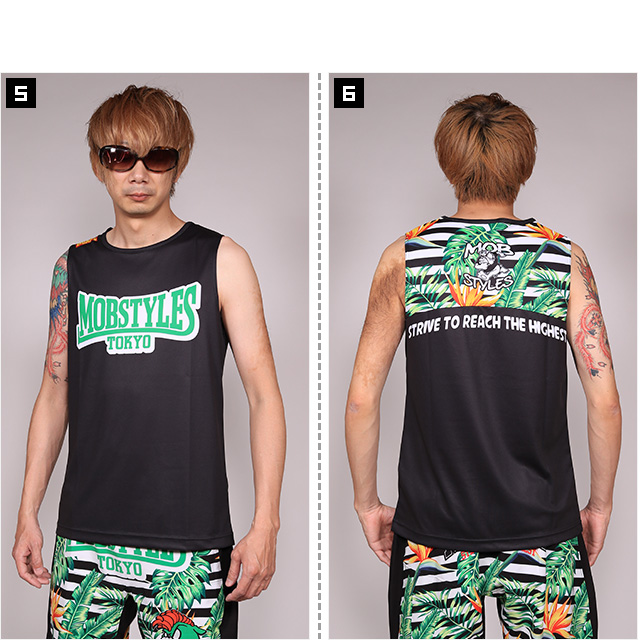 Mobstyles タンクトップとショートパンツ セット モブスタイルス) MOBSTYLES MOSH DRY タンクトップ KYOTO ALOHA