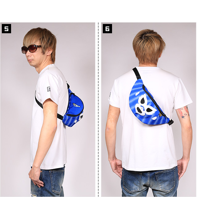(ハオミン) HAOMING×横浜DeNAベイスターズ コラボヒップバッグ VISITOR (BAG)(204-02-BL) バッグ 鞄  ウエストポーチ 覆面 マスクマン ビジター 国内正規品