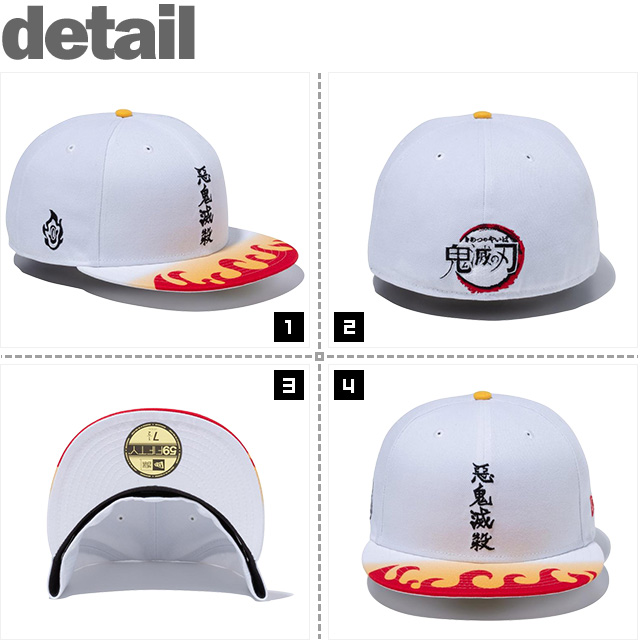 (ニューエラ) NEWERA 59FIFTY 鬼滅の刃 煉獄杏寿郎 悪鬼滅殺 マルチカラー (CAP)(12864512-WH) キャップ 帽子  吾峠呼世晴 集英社 アニプレックス ufotable 国内正規品