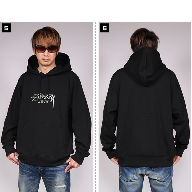 (ステューシー) STUSSY WEAR EMBROIDERED HOODIE (HOODED)(118446-BK) スウェット パーカー  プルオーバー 刺繍 国内正規品