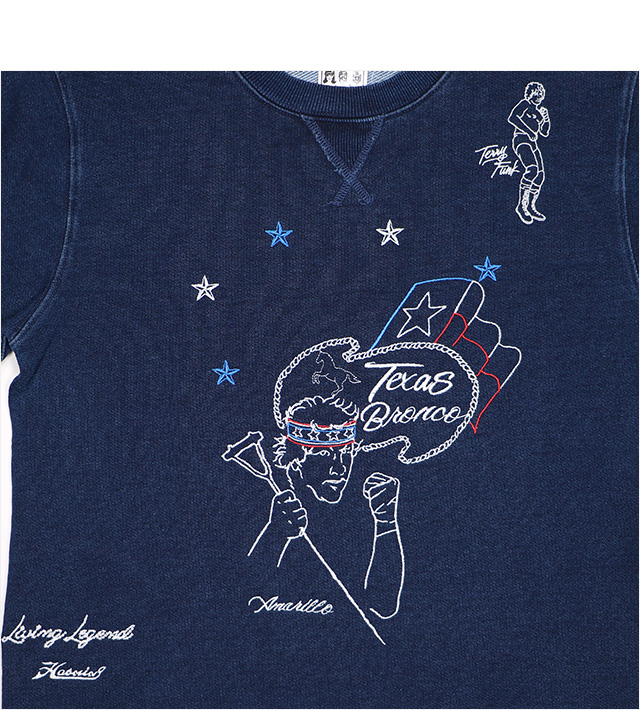 ハオミン) HAOMING TERRY FUNK INDIGO CREW SWEAT (CREW)(220-65