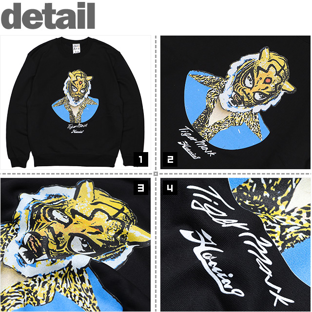 ハオミン) HAOMING×TIGER MASK CREW SWEAT (CREW)(230-11-BK