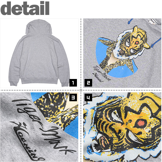 ハオミン) HAOMING×TIGER MASK HOODIE (HOODED)(230-12-GR