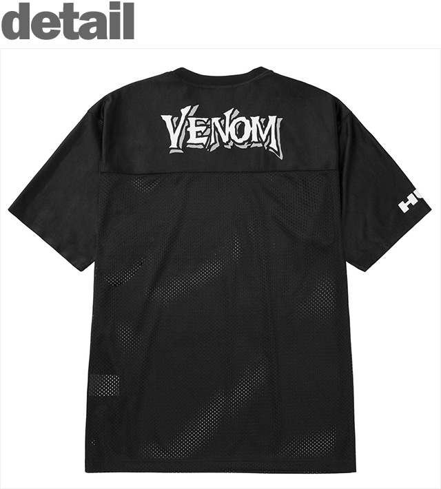 ハフ) HUF MARVEL VENOM FOOTBALL JERSEY (SS:TEE)(KN00413-BK) T