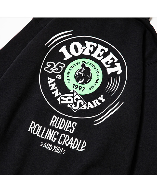 (ルーディーズ) 10-FEET×RUDIE'S×ROLLING CRADLE HOOD SWEAT (HOODED)(86179-BK) スウェット  パーカー プルオーバー 国内正規品