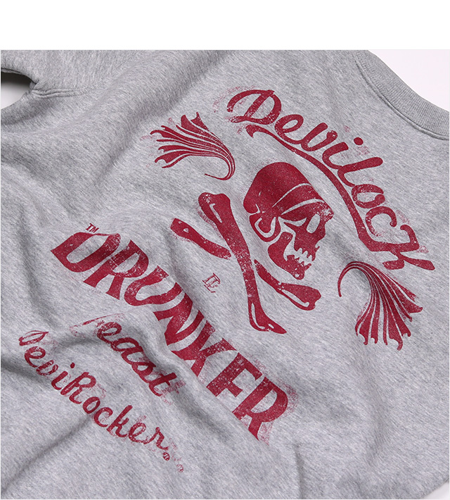 デビロック) DEVILOCK DRUNKER SWEAT (CREW)(DVLCKSS-10F-GR