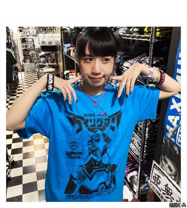 ラヴィット!×ハードコアチョコレート／青木マッチョTシャツ | ＴＢＳショッピング [ハードコアチョコレート] ウイングマン/MY HERO（チェイング・ターコイズブルー）Tシャツ