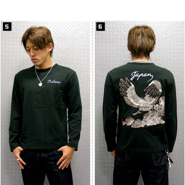 (イオラニ) 居楽仁 新鷹柄スカロンT (LS:TEE)(COLOR:BK) ロンT 長袖 Tシャツ カットソー 国内正規品